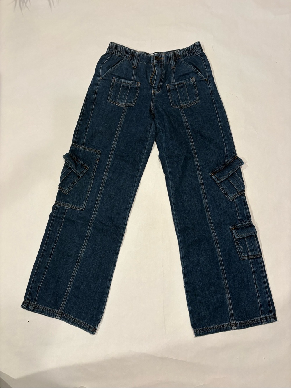 BDG Dark Blue Cargo Denim Trousers